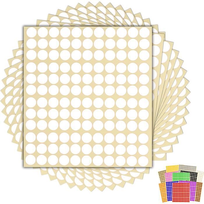 Lot de 3600 pastilles autocollantes colorées de 10 mm, 15 couleurs assorties pour code couleur et organisation du calendrier (15 feuilles Lot de 3600 pastilles autocollantes colorées de 10 mm, 15 couleurs assorties pour code couleur et organisation du calendrier (15 feuilles