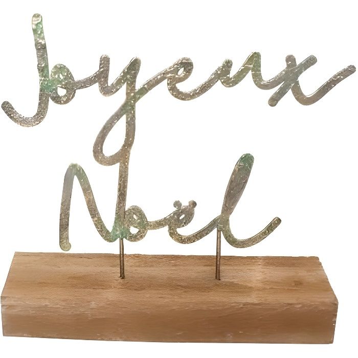 Centre De Table Joyeux Noel Vert Or Bois x5x19cm Decors De Table Noel Blanc Cdiscount Maison