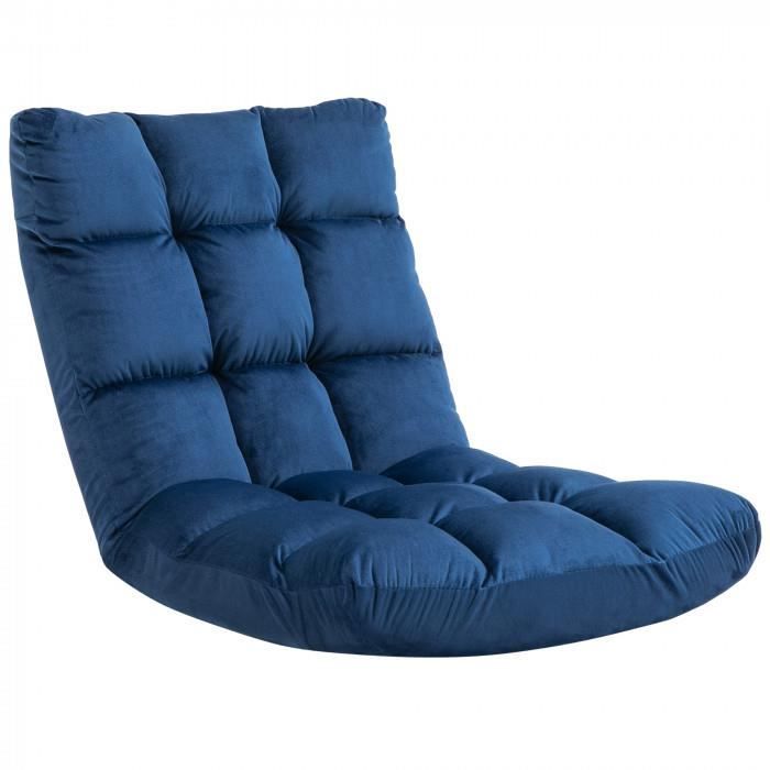 fauteuil convertible - mycocooning - nawel - bleu roi - convertible en chaise longue et lit d'appoint