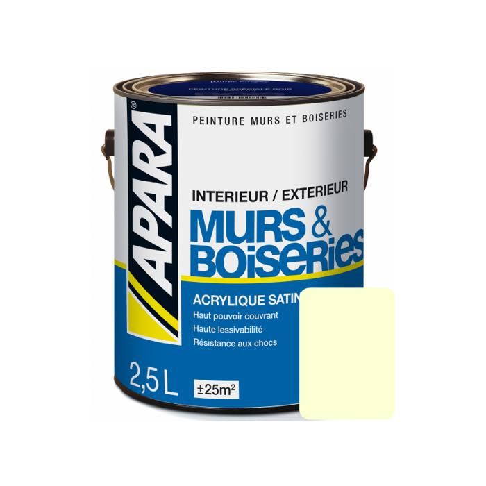 Laque Acrylique Satinee Pour Murs Et Boiseries 2 5 Litres Blanc Casse Achat Vente Peinture Vernis Laque Acrylique Satinee Pour Cdiscount