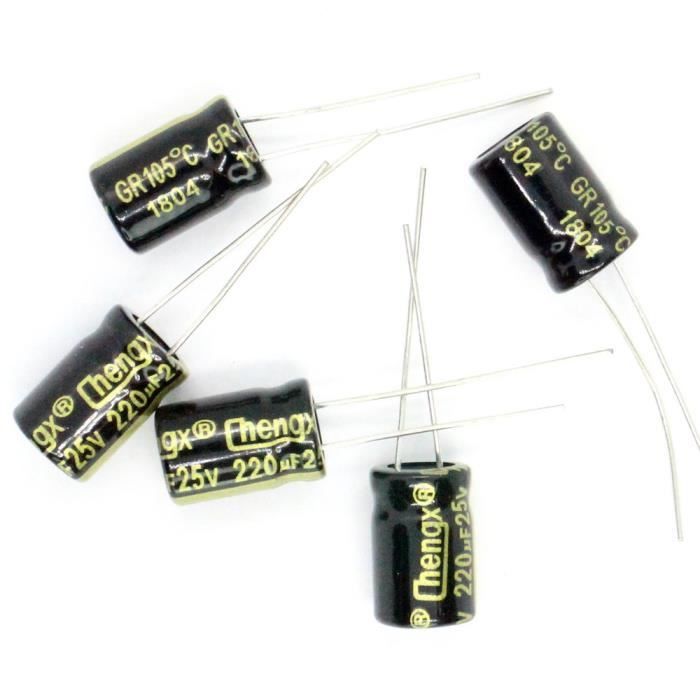 5 CONDENSATEURS CHIMIQUE électrolytique 220µF 220uF 35V Radial 105°C