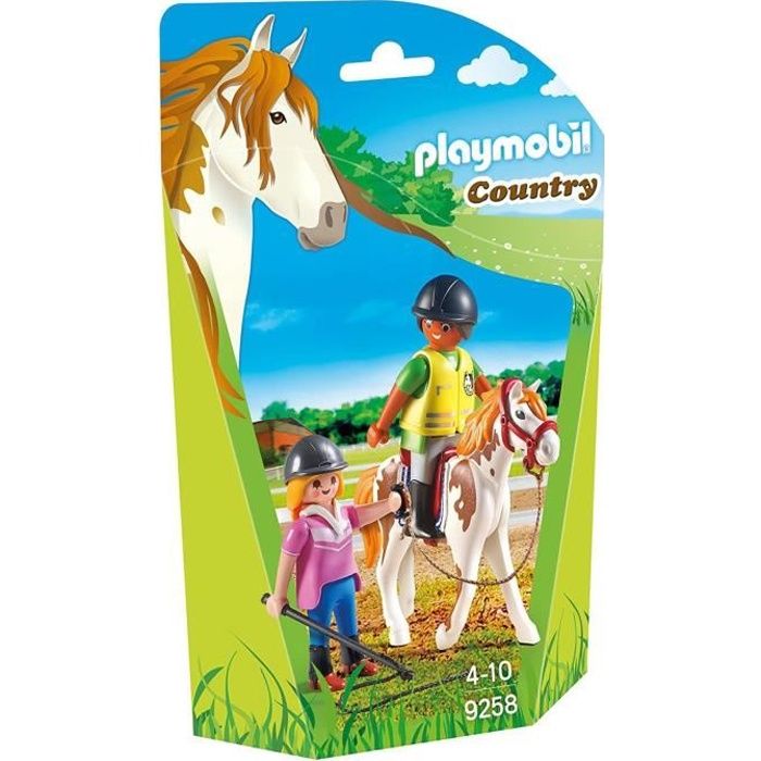 PLAYMOBIL 9258 - Country - Monitrice d'Equitation - Cheval et Personnage - Accessoires inclus