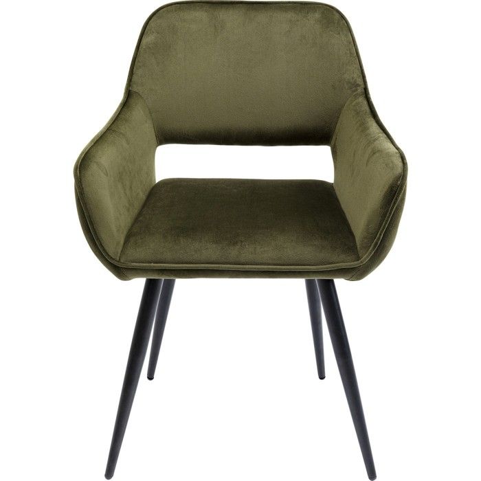 Chaise avec accoudoirs San Francisco velours vert foncé Kare Design Chaise avec accoudoirs San Francisco velours vert foncé Kare Design