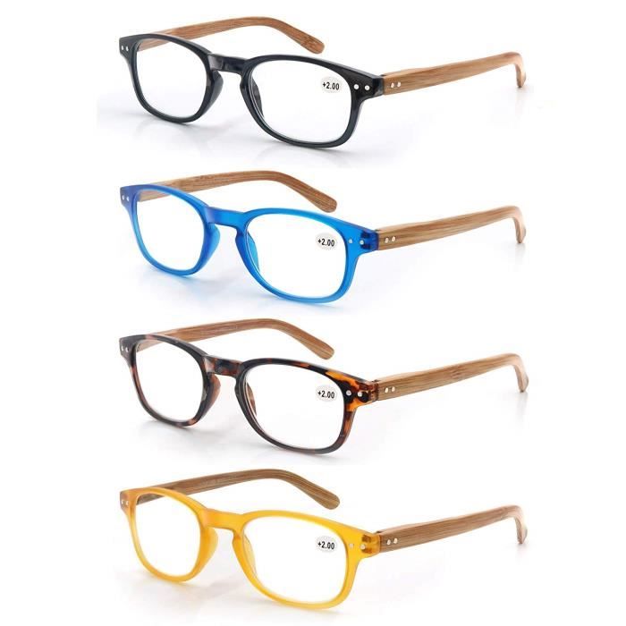 MODFANS 4 Paires de Lunettes de Lecture 2.5 Hommes Femme Lunettes