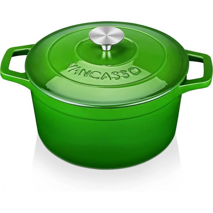 Cocotte Induction Vert, Casserole En Fonte 4 L, Marmite Antiadhésive,