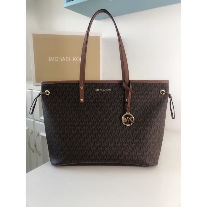 2020 Michael Kors MK nouveau Style de lettre sac fourre tout a cordon de serrage sac d epaule noir Noir Cdiscount Bagagerie Maroquinerie