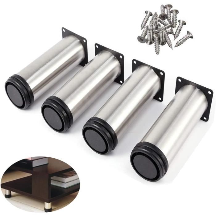 Pieds De Meuble - HURRISE - Réglables En Hauteur - Acier Inoxydable 304