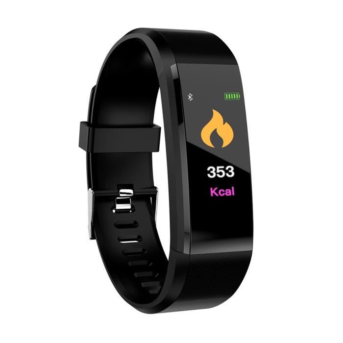 black Traqueur de remise en forme de sport de bracelet de podomètre de montre intelligente de BT
