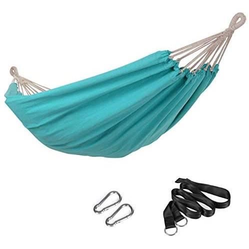 Hamac Double SONGMICS 210 X 150 Cm - Charge 300 Kg - Rayures Rouges Et Jaunes - Avec Sac De Transport