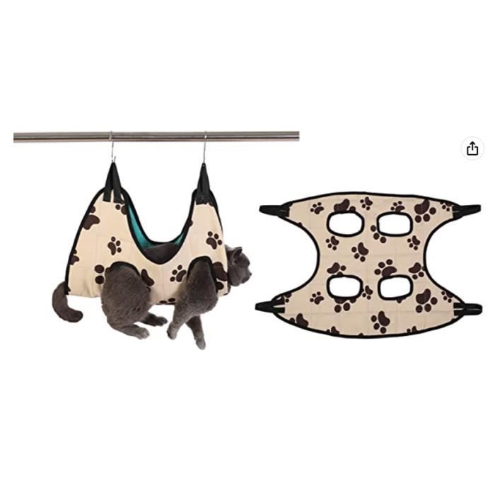 Kit de Hamac de Toilettage pour Animaux Hamac pour Chiens avec 2 Crochets pour Petits Chiens et Chats.