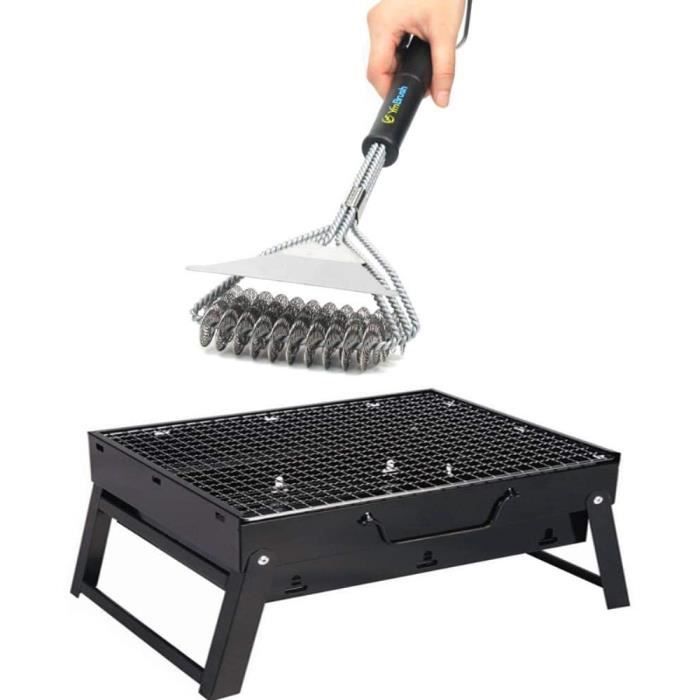 Brosse Barbecue Électrique Sans Fil - 2 Têtes (Acier Inox + Éponge), 3 Vitesses, IPX7 Étanche, Batterie USB-C - 8