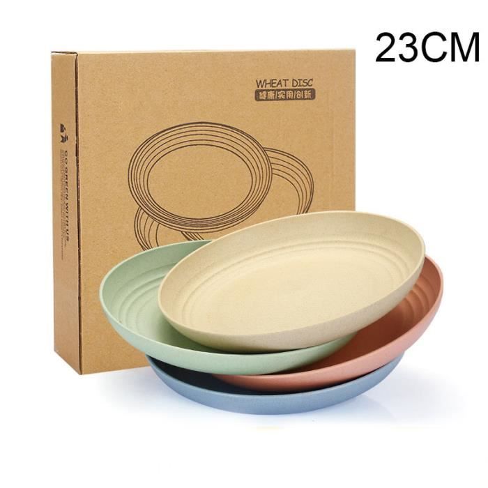Vaisselle Plastique Lave-vaisselle Assiettes Plastique WANBY - Lot De 8 Incassables Micro-ondes 20,3cm Assiettes Lave-vaisselle Safe