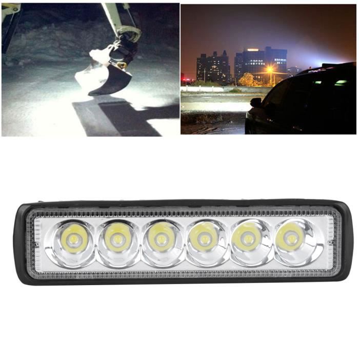 EBTOOLS Barre de lumière LED pour voiture, 18W 6500K 1800LM 6LED barre de lumière de travail lampe de conduite de moto de voiture