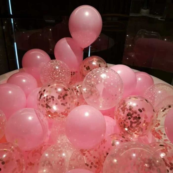 Arche De Ballons Anniversaire Rose Et Orange Avec Confettis - 80 Pièces 12 Pouces Pour Fête, Baby Shower, Mariage