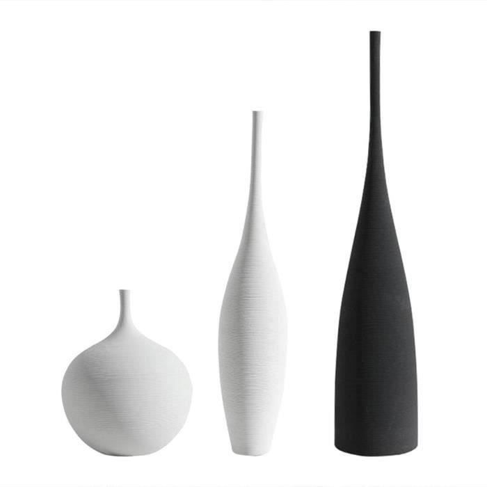 Zaxiva Lot De 3 Vases En Céramique Beige - Décoration Nordique Minimaliste Pour Intérieur