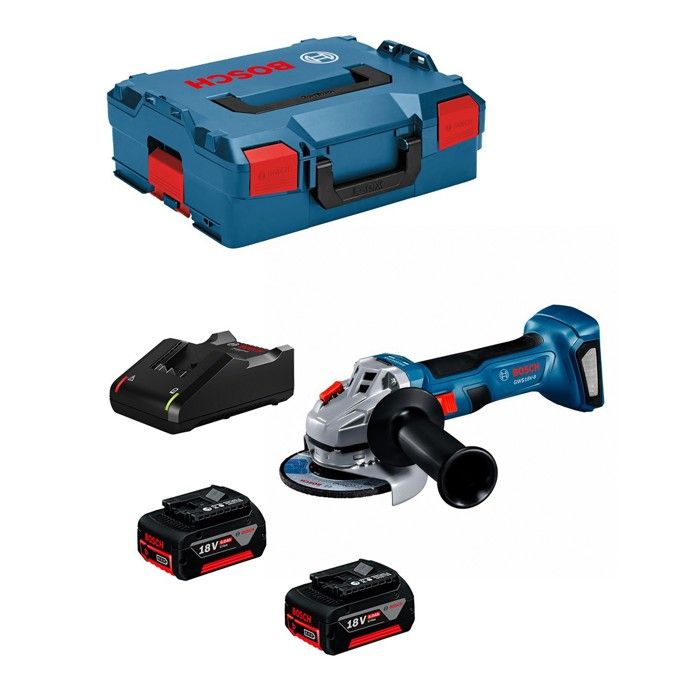 Bosch Professional 18V System meuleuse angulaire sans fil GWS 18V 8 diamètre de disque 125 mm incl 2x GBA 5 0 Ah chargeur GAL 18V 40 BOXX