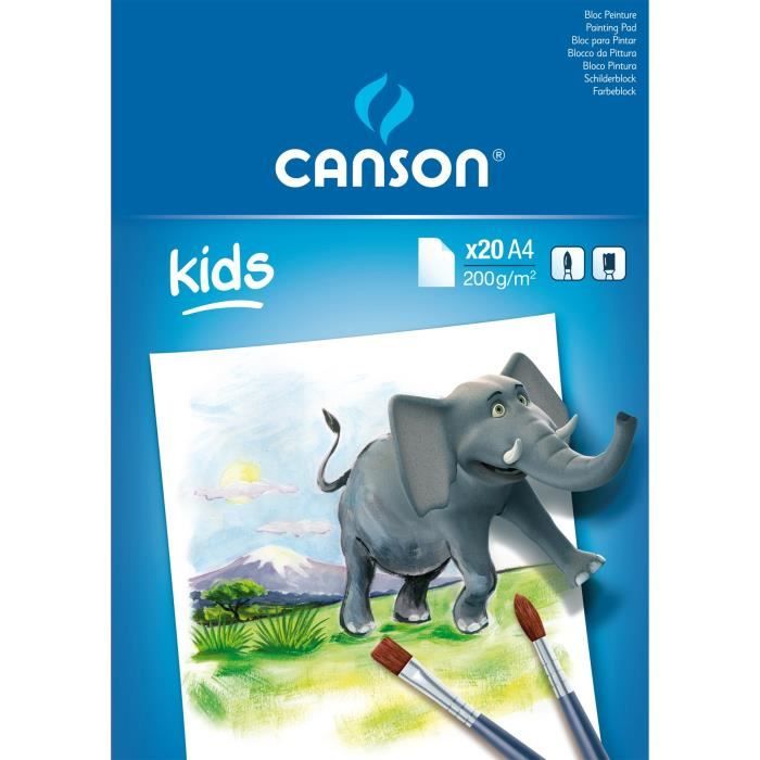 CANSON Bloc Enfant 5ans+ 20 feuilles Peinture® A4 - 200 g