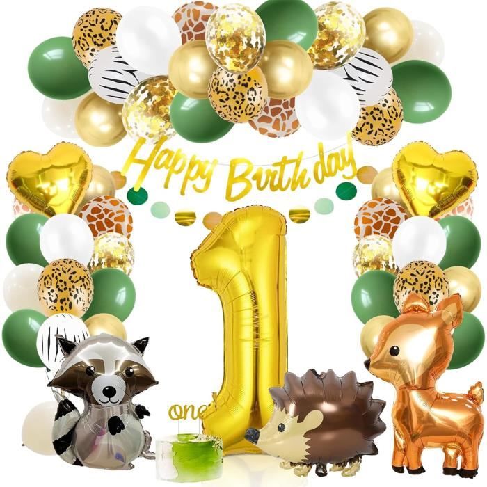 Décoration Anniversaire Bébé 1 An Décoration Anniversaire 1 An Thème Jungle - Kit Avec Ballons Animaux, Guirlande Wild One - Pour Fille Et Garçon Kit Safari Anniversaire Décoration Anniversaire Bébé 1 An Décoration Anniversaire 1 An Thème Jungle - Kit Avec Ballons Animaux, Guirlande Wild One - Pour Fille Et Garçon Kit Safari Anniversaire