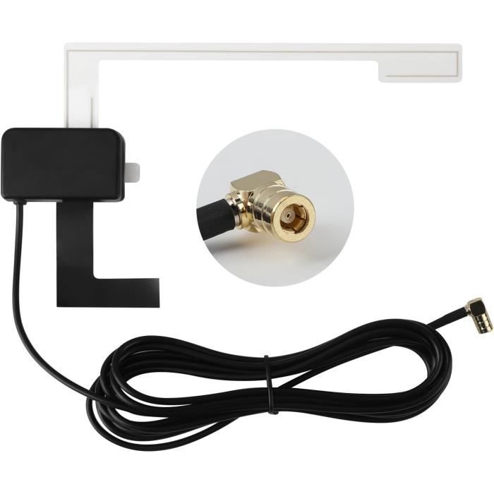 Antenne DAB+ Pour Voiture - Connexion SMB, Réception Numérique Optimale, Noire