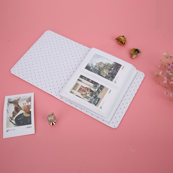 Album Photo Mini 3 Pouces Raguso - 64 Poches - Compatible Fujifilm Instax 7s/8/25/50s/90 - Bleu - Pour Enfants & Adultes