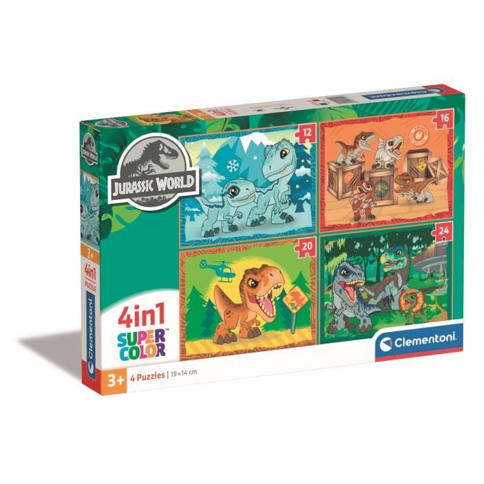 Clementoni 4w1 Super Kolor Jurrasic World [Puzzle]