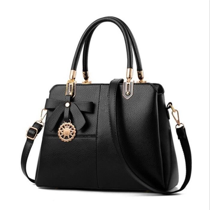 Sac a main femme sac a main de marque pour femme meilleure qualite sacs de marque de luxe en cuir veritable femme sac luxe femme Noir Cdiscount Bagagerie Maroquinerie