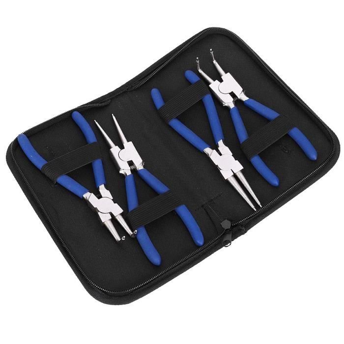 Jeu De Pinces à Circlips – 2 Pinces Universelles Pour Circlips Internes Et Externes, Métal Robuste Antirouille, Idéal Réparation Auto, Plomberie, Bricolage