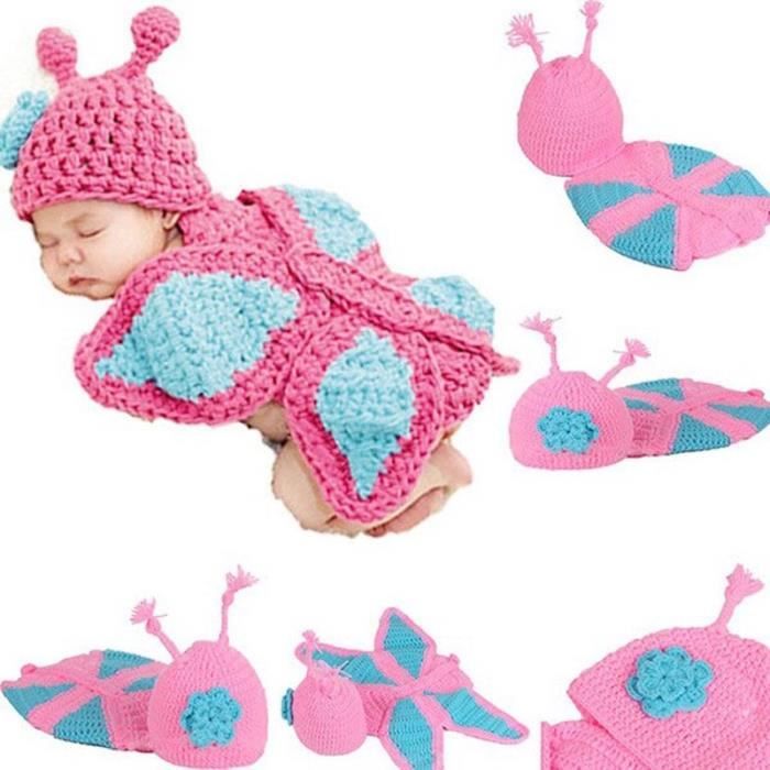 Bebe Papillon Photographie Props Crochet Animal Bonnet Nouveau Ne Costume Set Cdiscount Puericulture Eveil Bebe