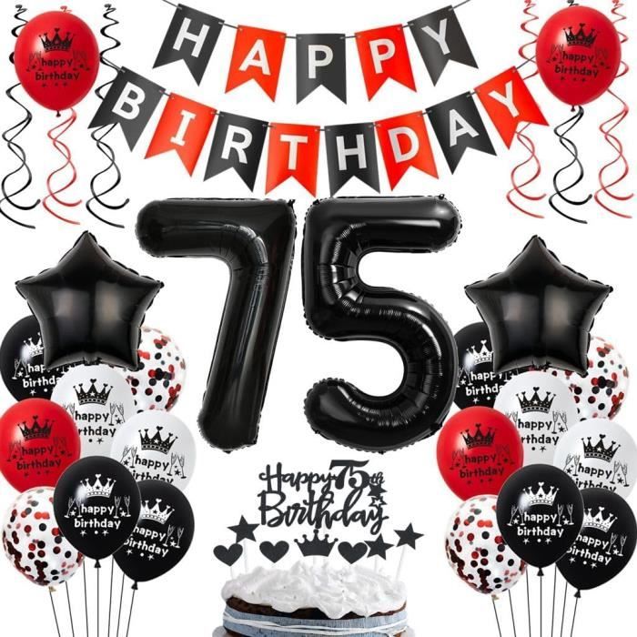 Ballons Numéro 75, Ballon 75 Ans Anniversaire Bleu Xxxl 100Cm