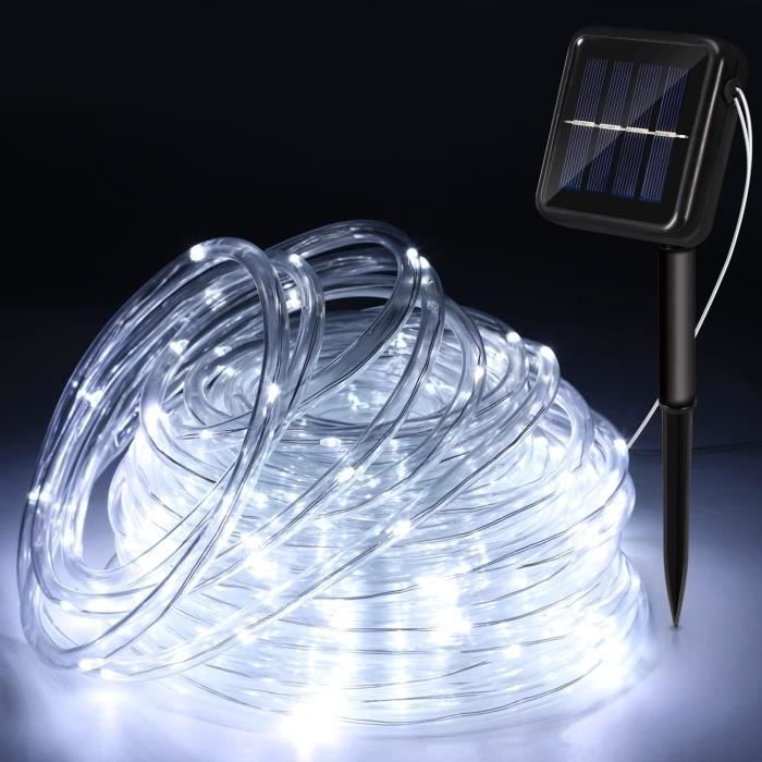 Lumière Solaire Extérieure Lumières Tubes Lumineux Solaire, 30Cm 10 Tube Guirlande Guirlande Pluie Lumineuse