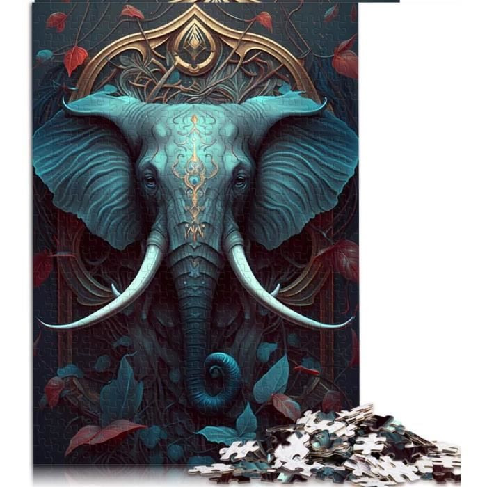 Puzzle Classique 100 pièces Elephant D'Afrique Dans la Savane Face