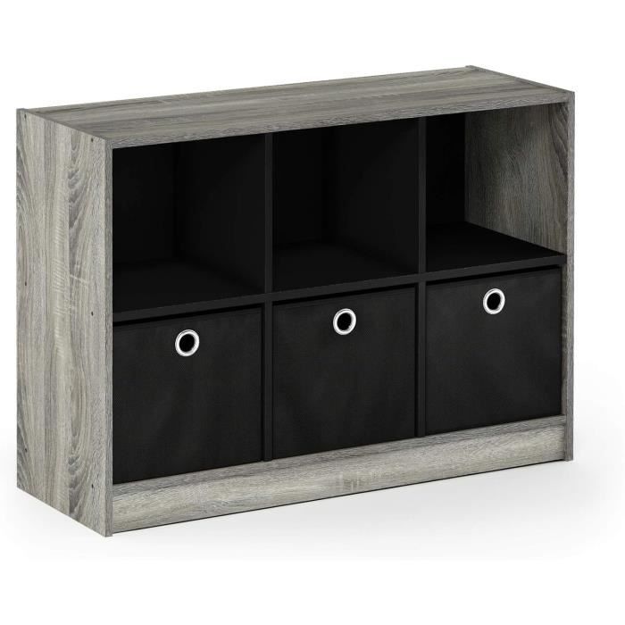Bibliothèque/étagère Furinno Lova - 3 Rangements Livres, 2 étagères Ouvertes, Couleur Rose - Dimensions 62,41 X 94,01 X 24 Cm - 4