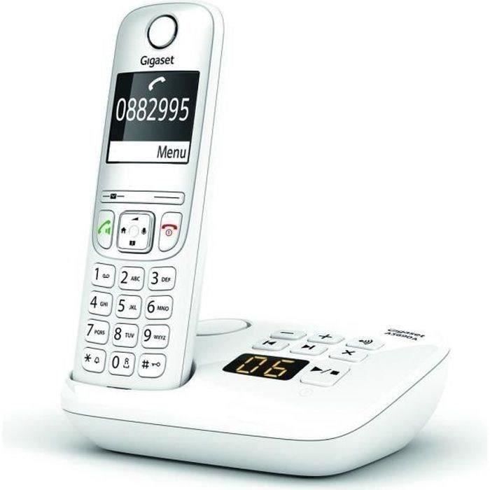 Gigaset GIGASET AS690 A Duo Blanc Téléphone Fixe sans fil DECT avec répondeur 