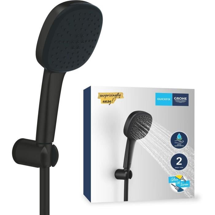 Ensemble de douche avec pommeau 2 jets support et flexible - GROHE Vitalio Comfort 110 263992431 - Sélection facile -Economie deau