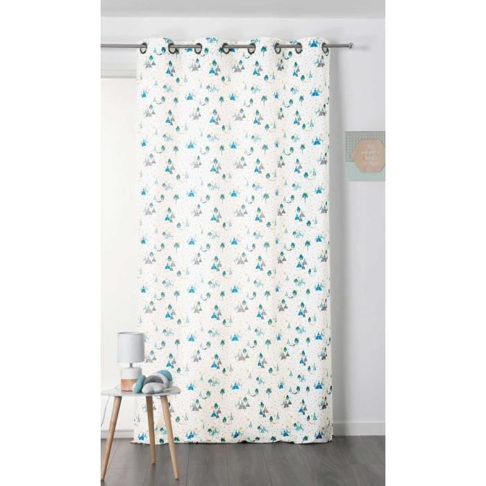 Rideau Enfant Les P Tits Indiens Vert 140 X 260 Cm Cdiscount Maison