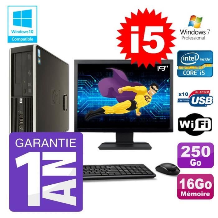 PC HP 8200 SFF Intel I5-2400 16Go Disque 250Go Graveur Wifi W7 Ecran 19 Reconditionné - Hewlett-Packard reconditionné disponible sur Cdiscount Seconde Vie