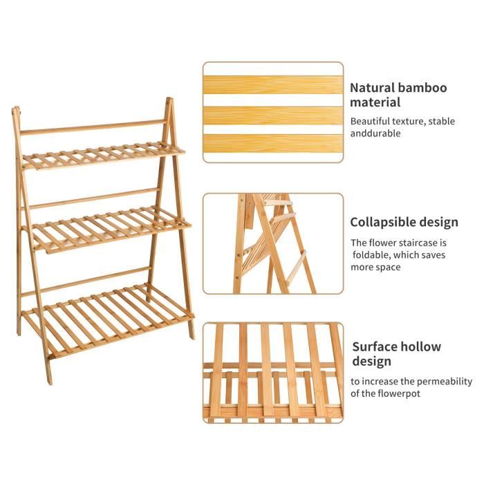 Échelle pliable pour plantes - JEOBEST - Porte-plantes Support de rangement Étagère pour la maison