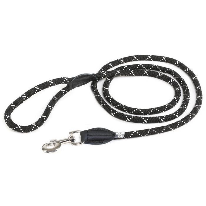 Comparer les prix de Laisse ronde en corde noire et blanche rayée Ø 10mm x 2m