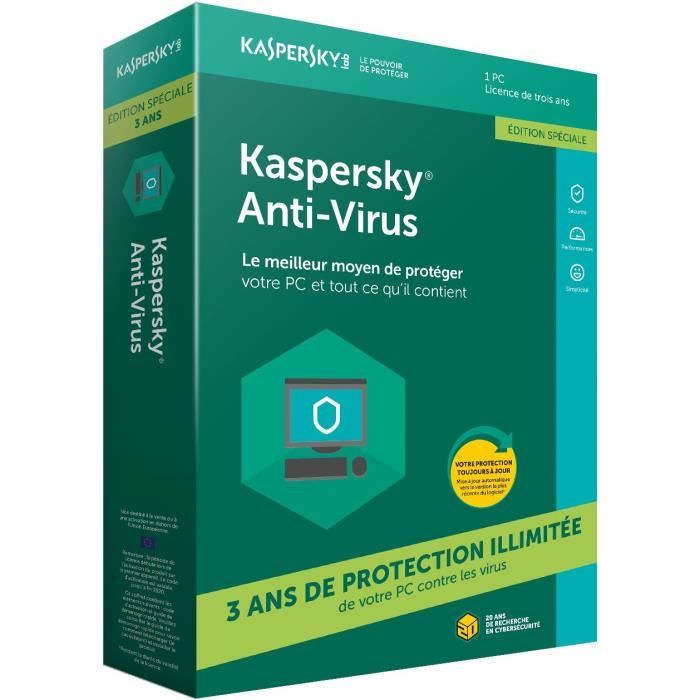 KASPERSKY Anti-Virus 2018 (1 Poste/ 3 Ans) - Edition Spéciale ...