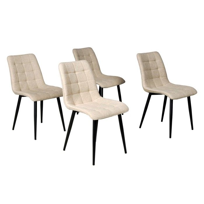 Lot de 4 chaises de salle à manger MUSE/ Beige Lot de 4 chaises de salle à manger MUSE/ Beige