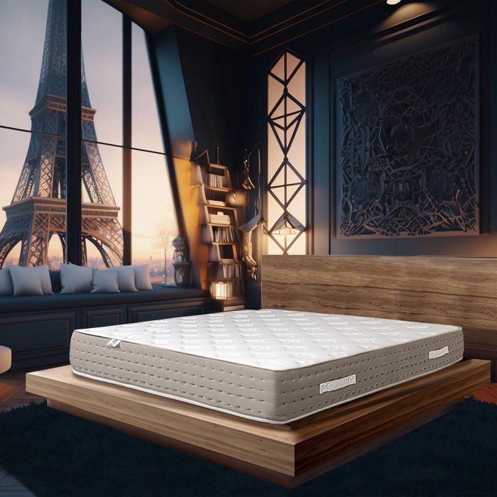Matelas 140x200 cm Visco Latex, ressorts ensachés, mémoire de forme, latex, indépendance du couchage, réversible, orthopédique,26cm