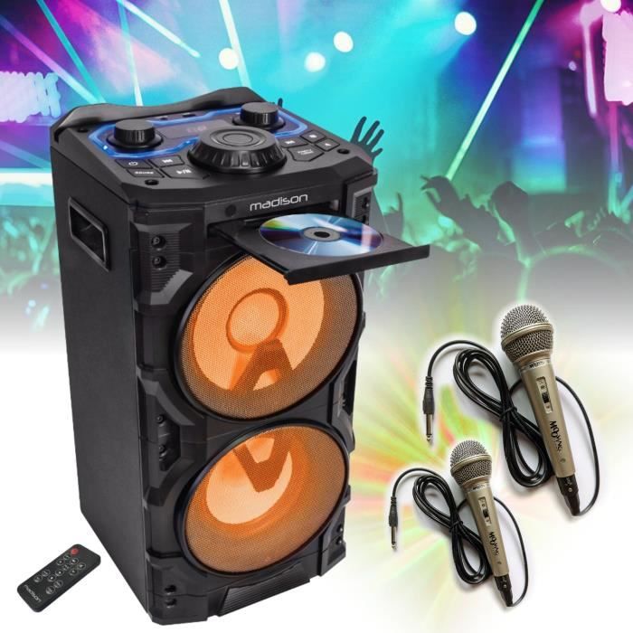 Enceinte Karaoke Lecteur CD Bluetooth USB 300W Madison MAD-HP300CD