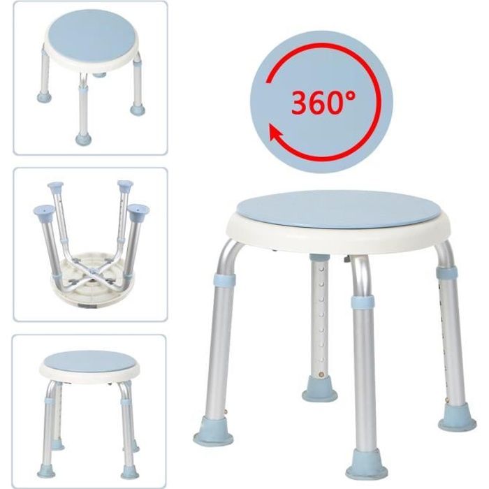 MCTECH Siège de Douche 360 rotation tabouret de Douche Chaise de Douche ...