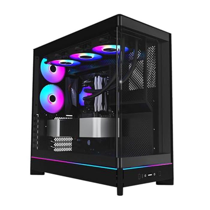 Montech HS02 - ATX Mid-Tower - Verre incurvé - Ventilation efficace - Design réversible Noir - vue 2