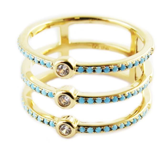 Bague Ancienne Turquoise Navajo - Plaqué Or, Style Tribal (Occasion)