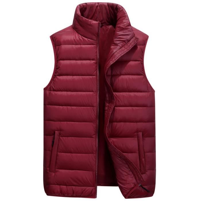 Doudoune Sans Manches Homme ZEWOW Hiver Bordeaux Rouge 100 Polyester Bordeaux Cdiscount Pret a Porter