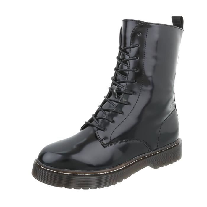 bottines laque noir