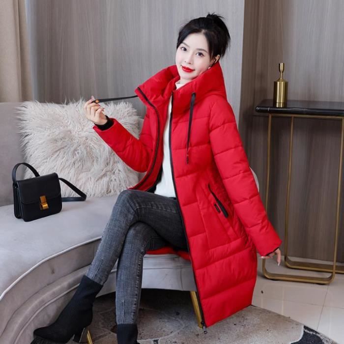 Manteau femme Mode couleur unie hiver mi long Ample Nouvelle