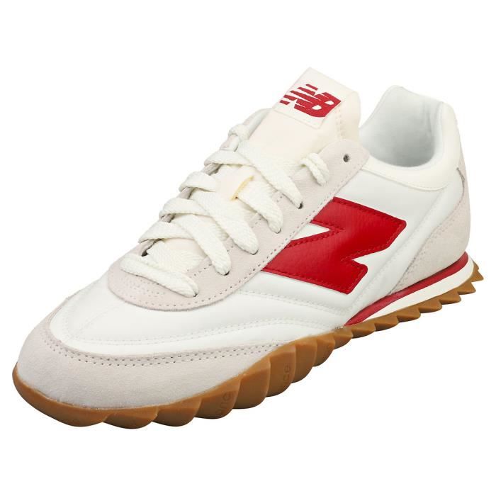 Baskets New Balance RC30 Homme Blanc Rouge Daim et Textile Lacets Blanc rouge Cdiscount Chaussures