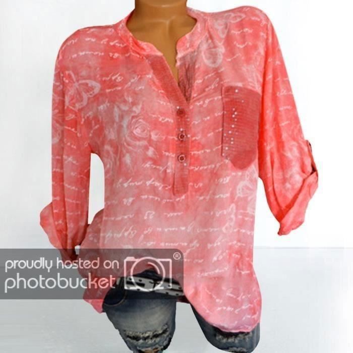 Chemisier Grande Taille Venezia – 22/24 – Col V – Motif Floral Rose/Marron